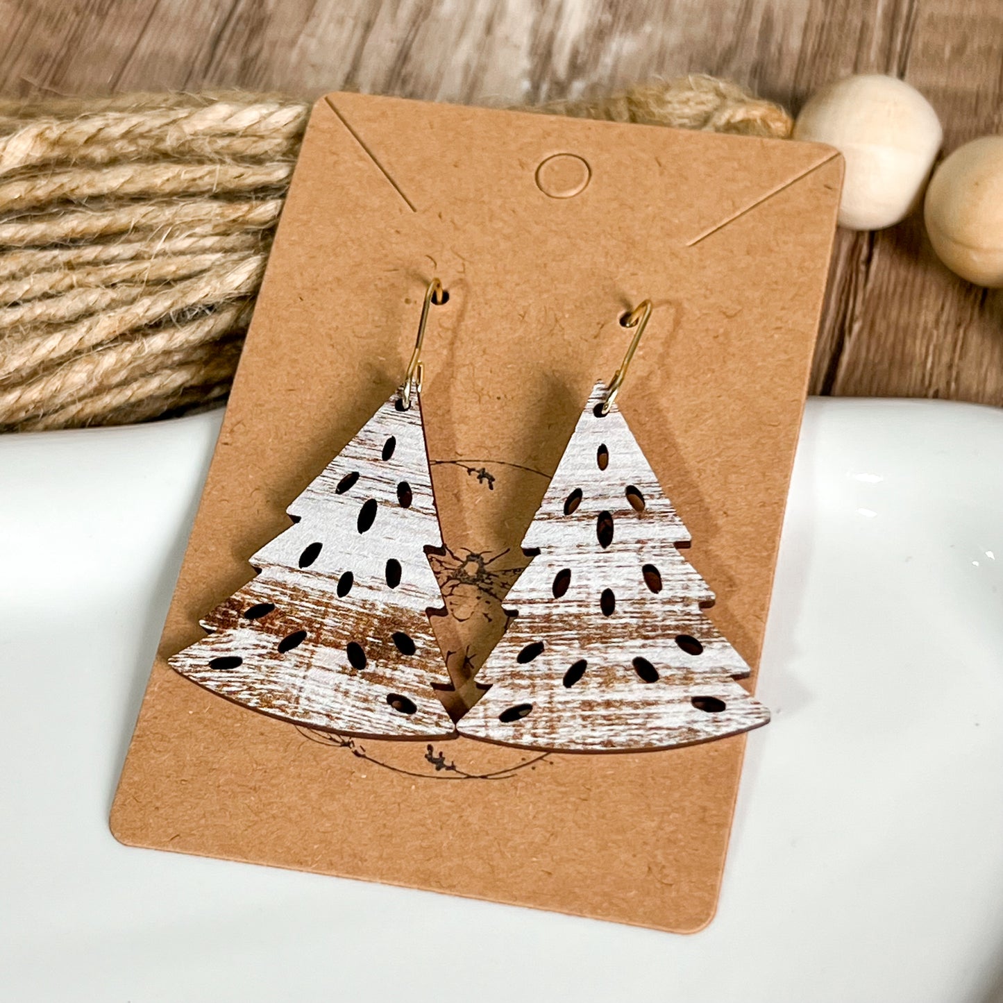 Farmhouse Christmas Tree Earrings