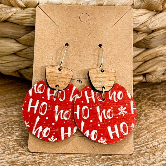 Ho Ho Ho Red Holiday Earrings