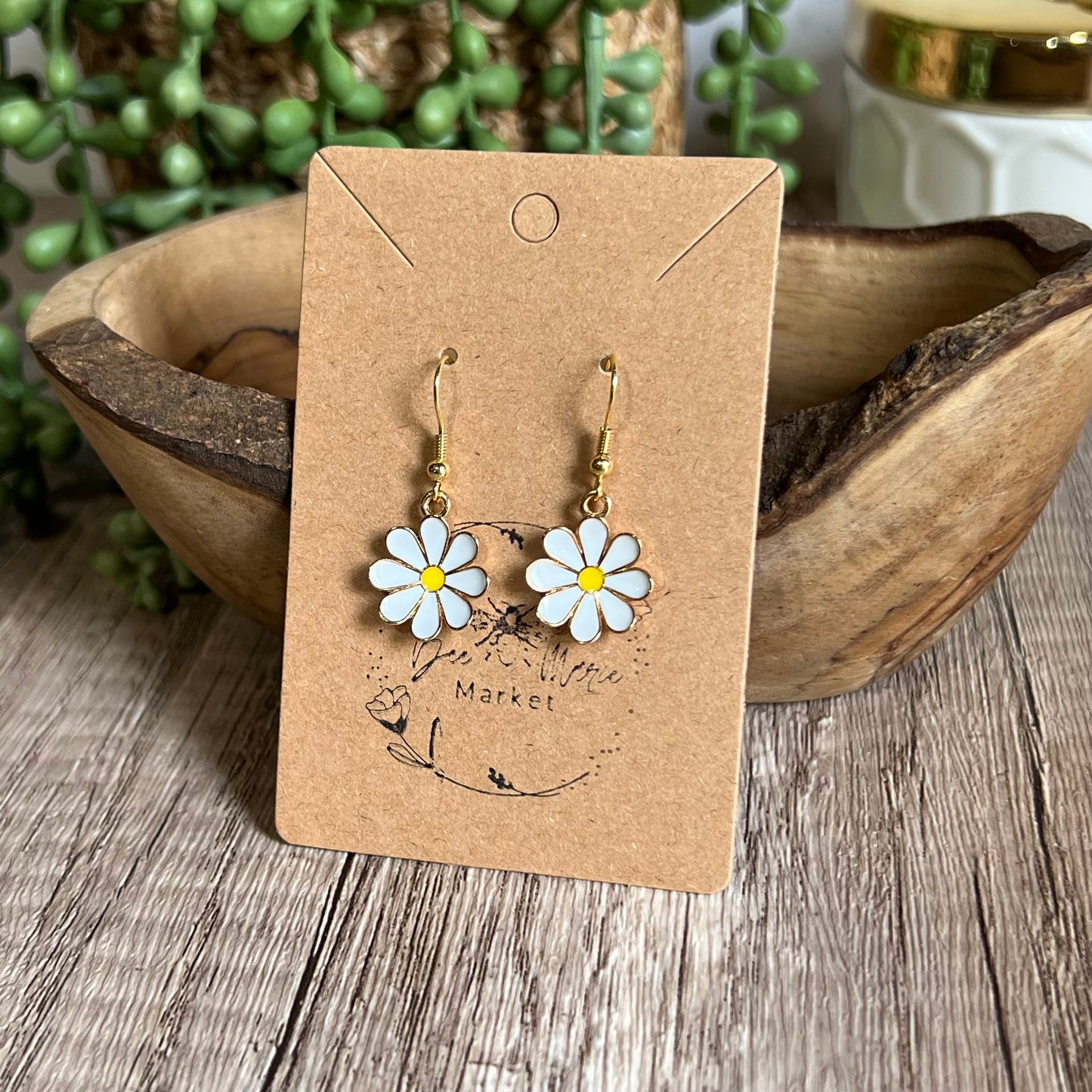 Daisy Enamel Charm Earrings