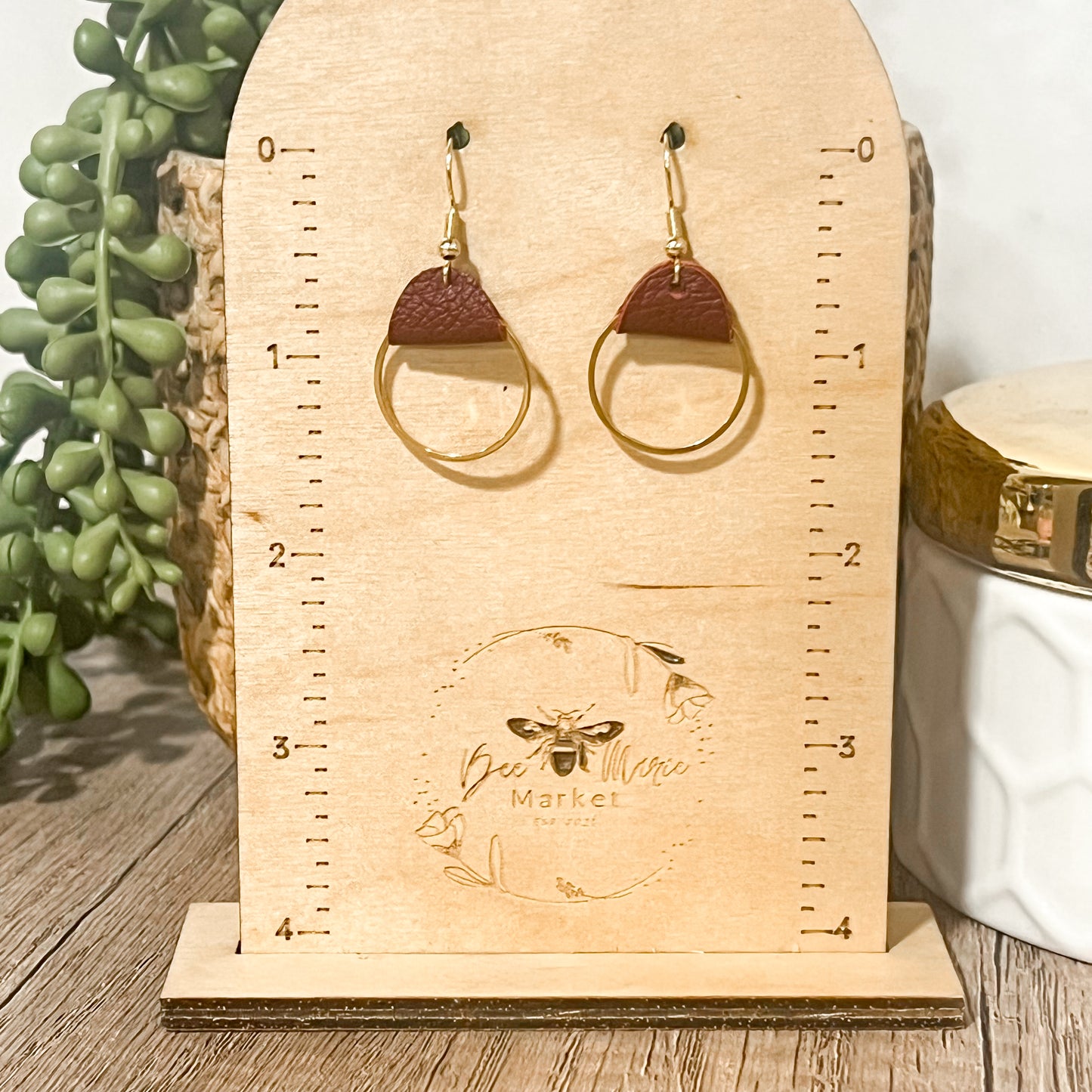 Petite Gold & Wine Hoops