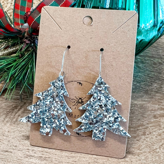 Frosted Glitter Christmas Trees