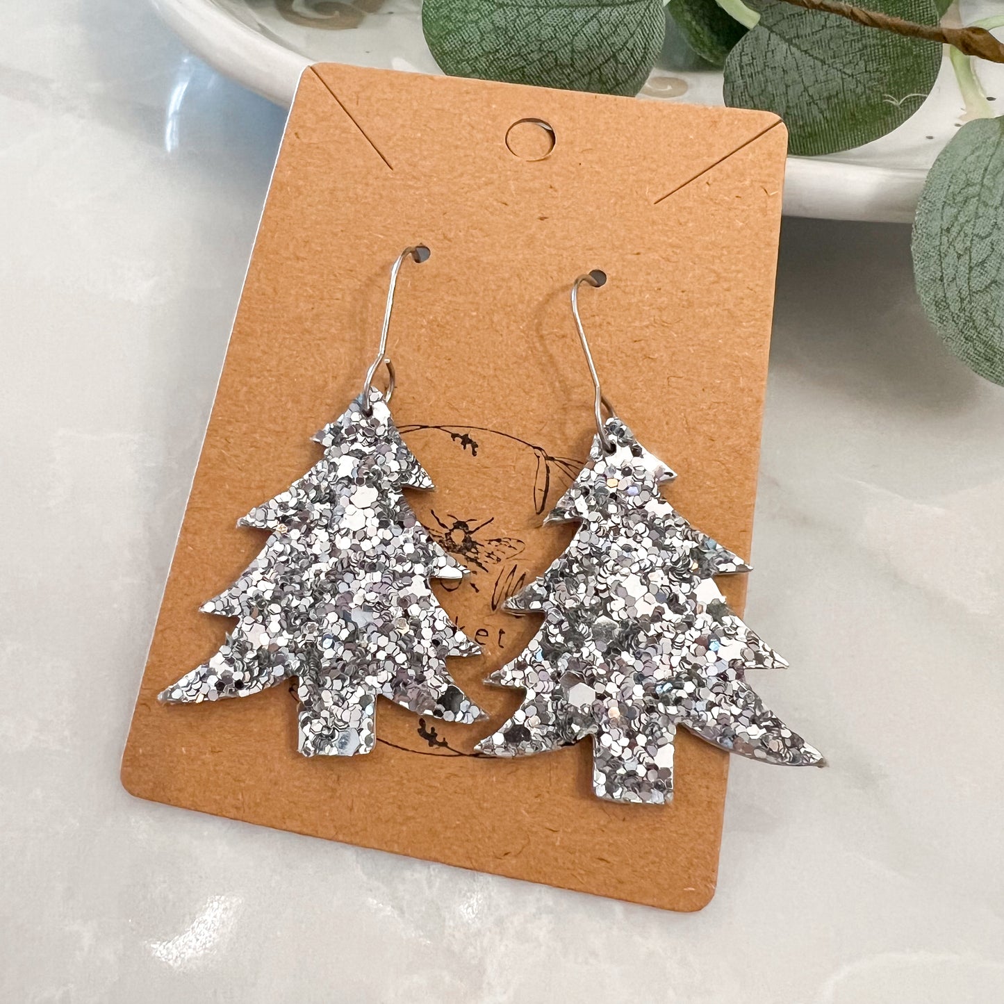 Frosted Glitter Christmas Trees