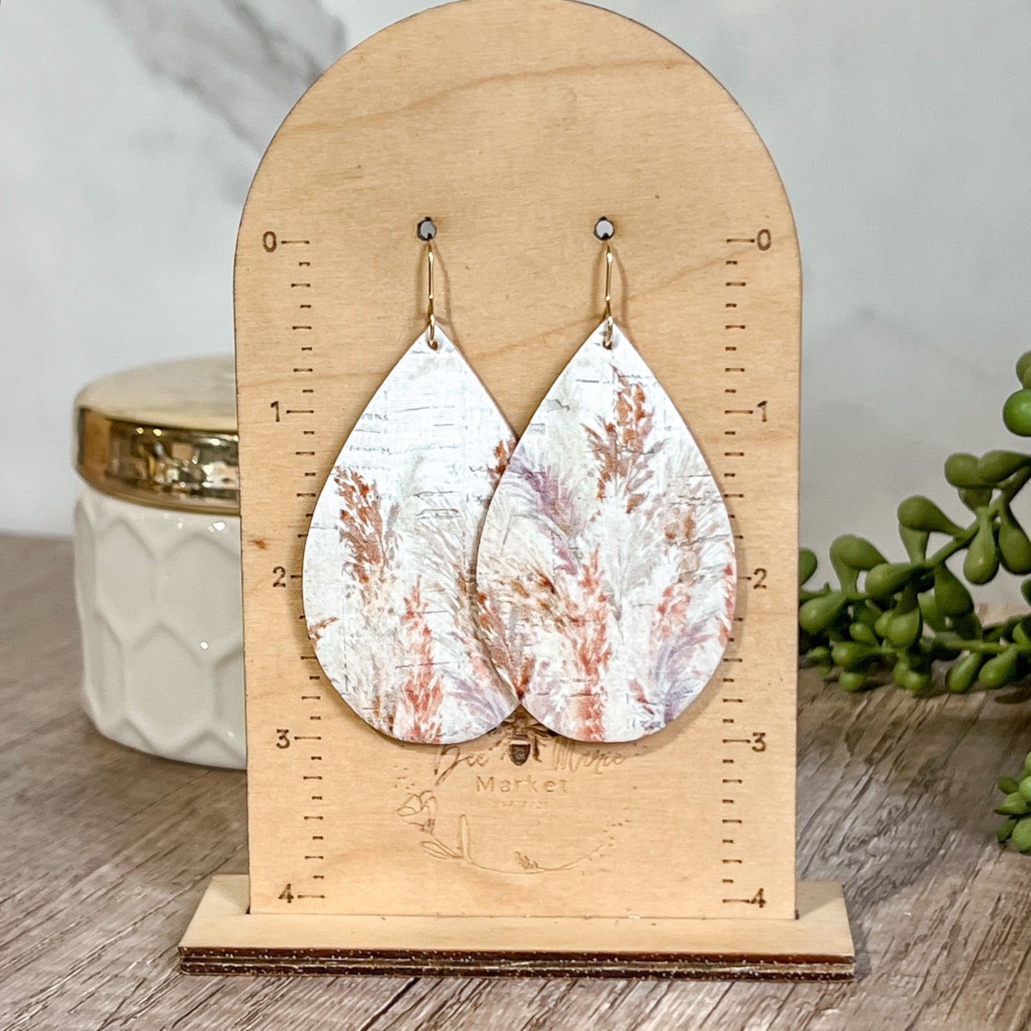Autumn Meadow Leather Earrings