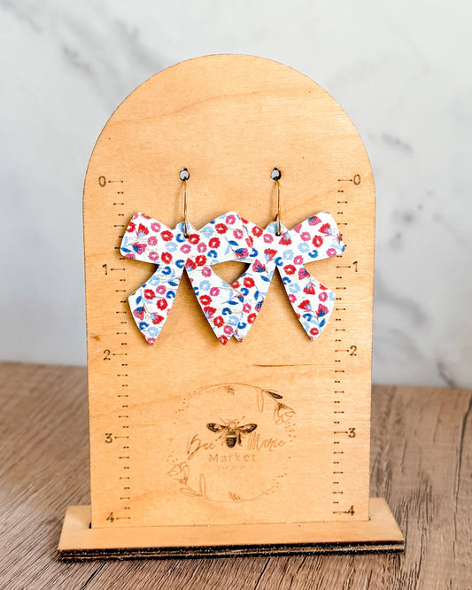 Red, White & Blue Bow Earrings