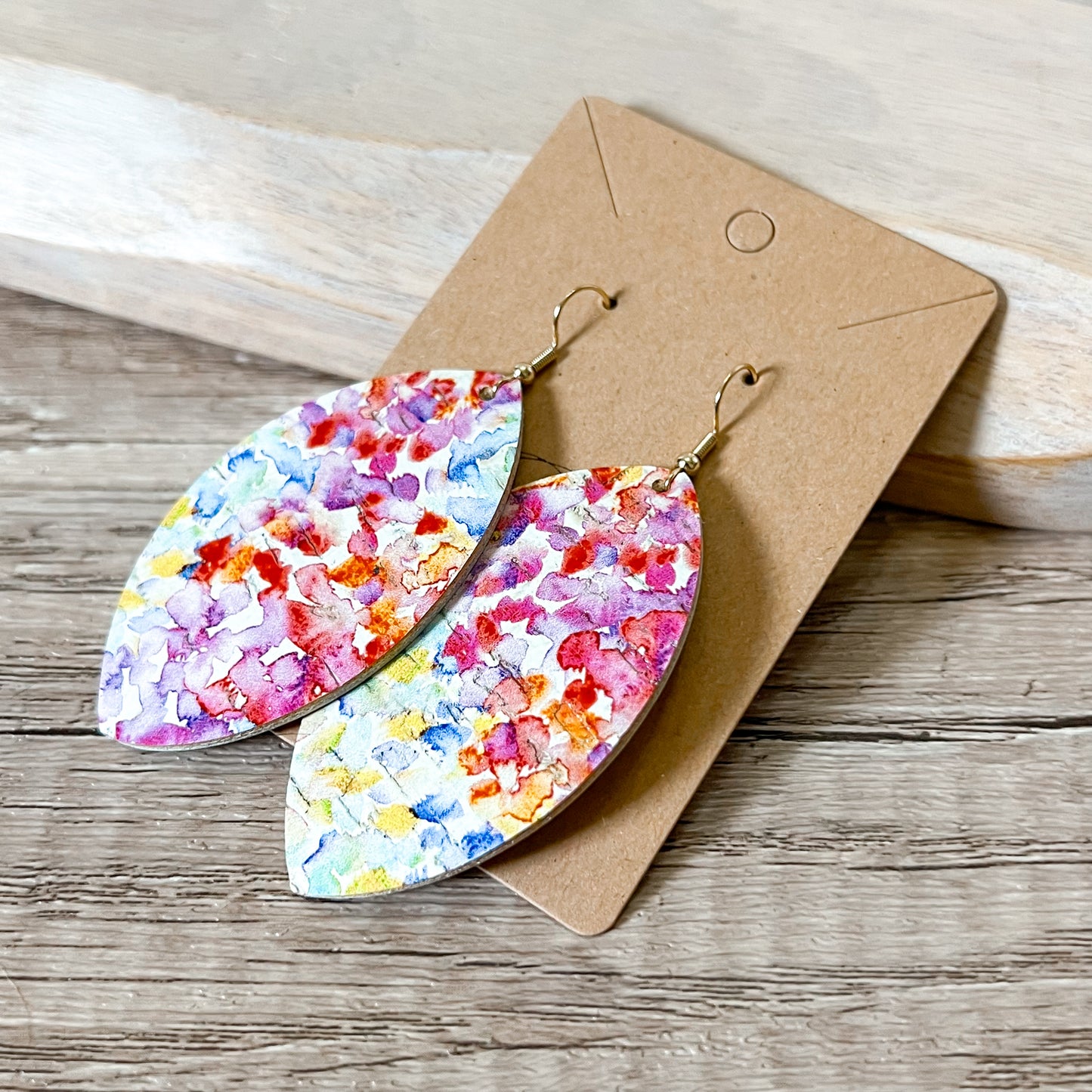 Wilma Watercolor Leather Earrings