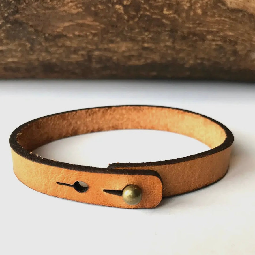 God is Our Refuge Psalm 46:1 Leather Bracelet