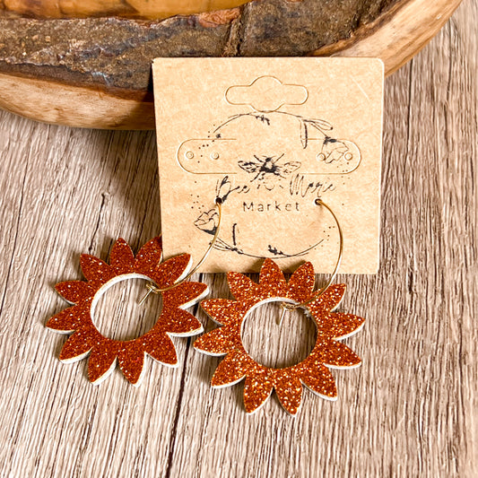 Sunburst Glitter Spark Hoops