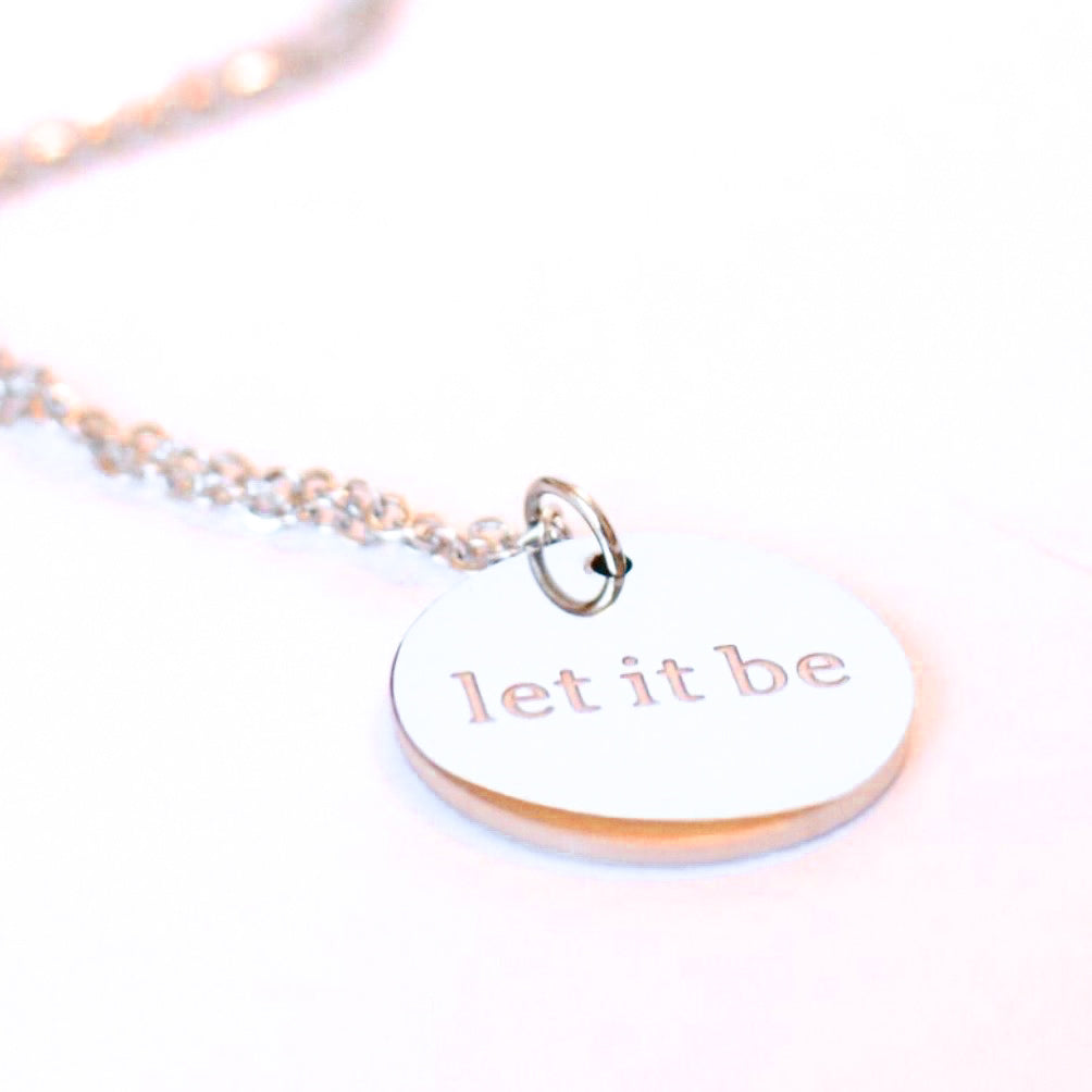 Silver Let It Be Coin Pendant Necklace