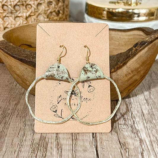 Summer Sage Gold Statement Hoops