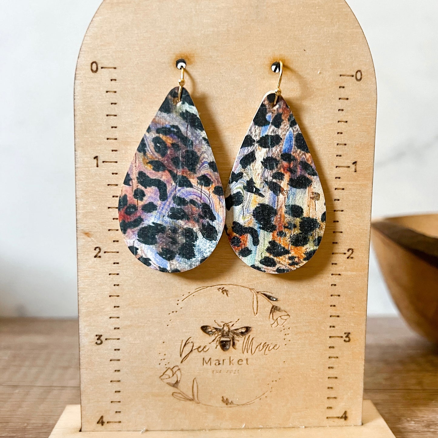 Colorful Animal Print Teardrop Earrings