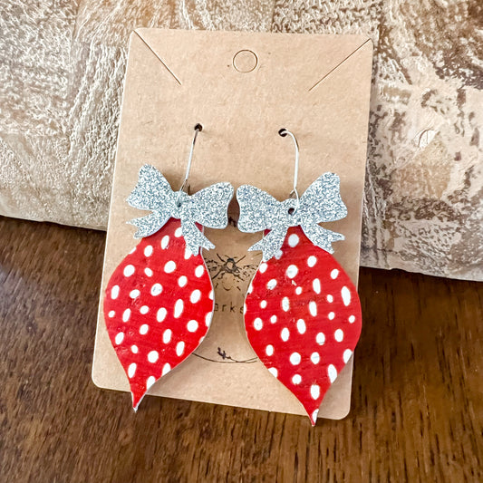 Merry Dot Ornament Bow Drops