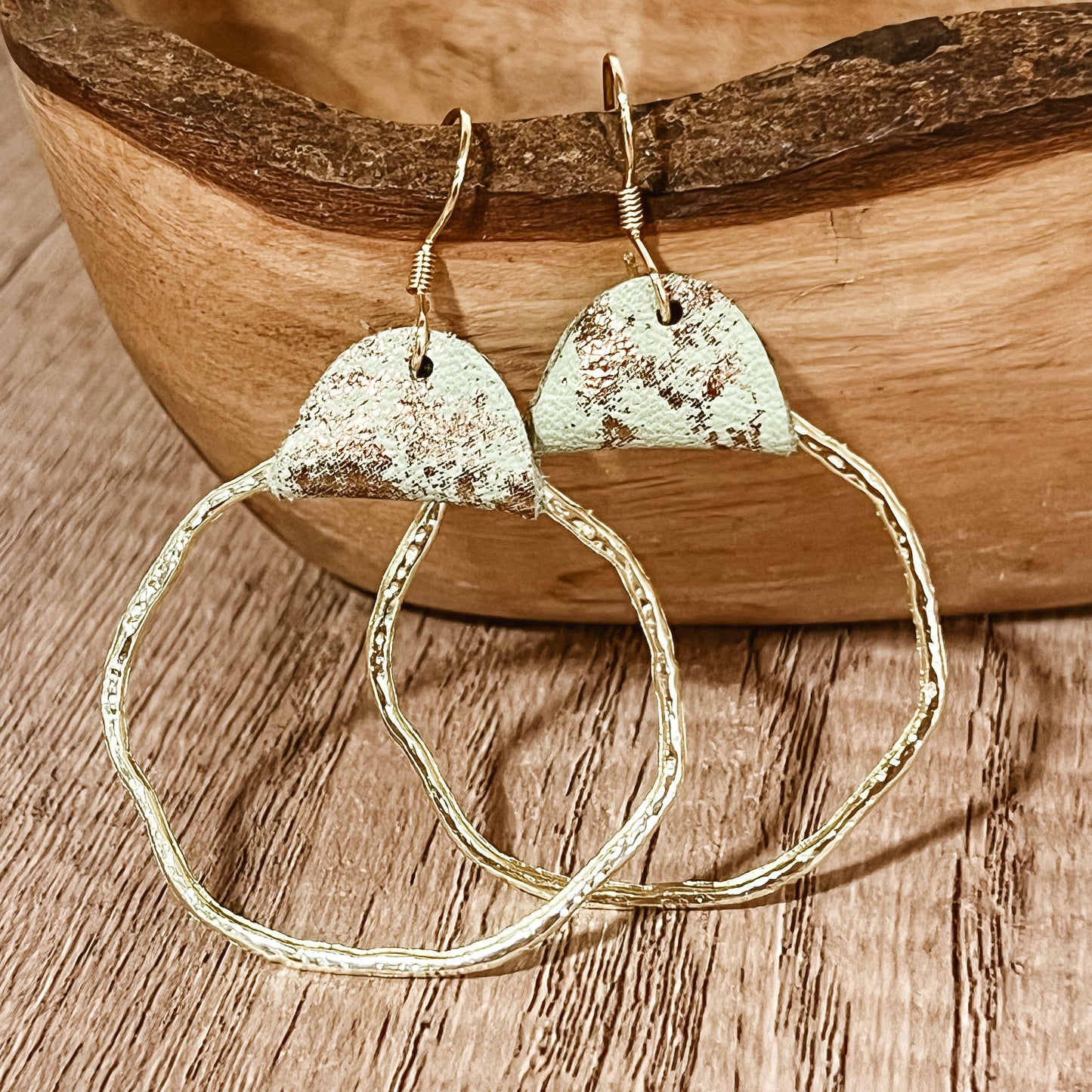 Summer Sage Gold Statement Hoops