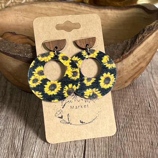 Sunflower Hoop Earrings