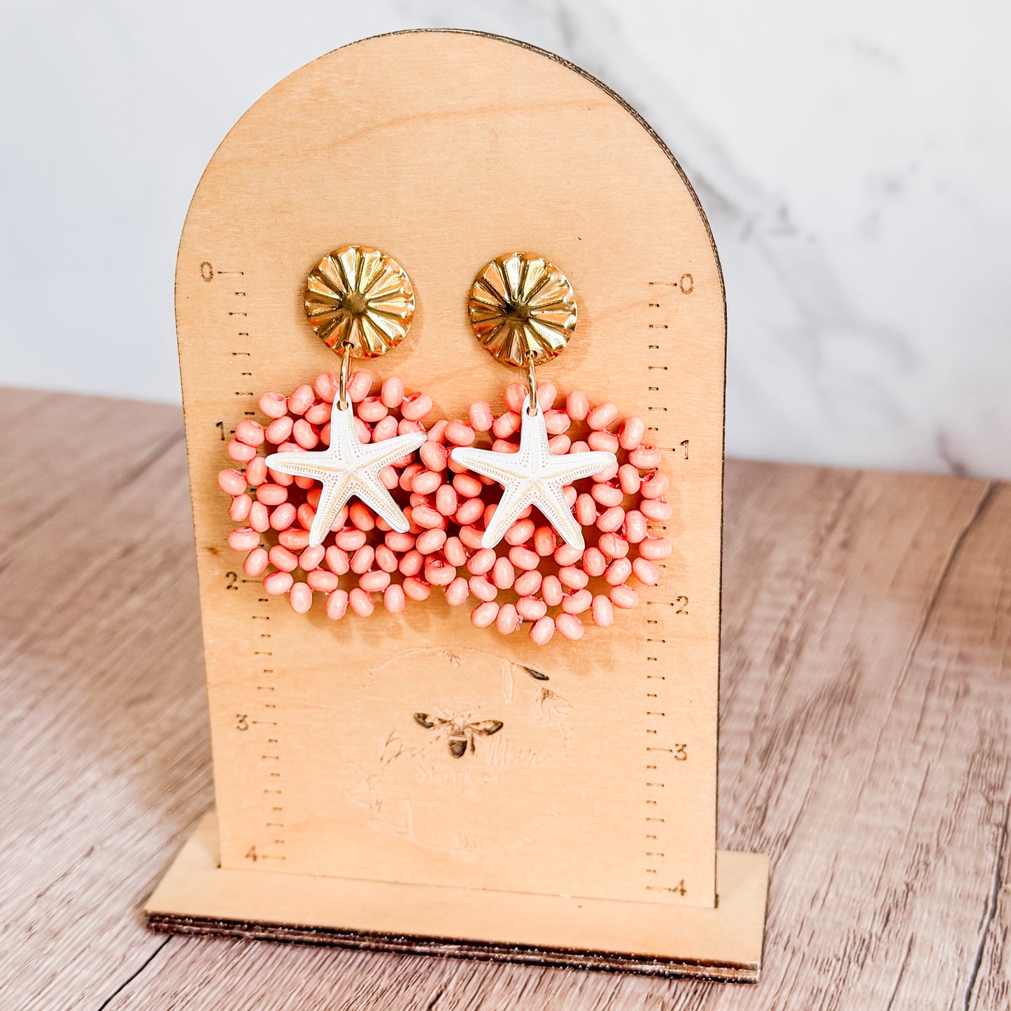 Coral Coast Beaded Statement Earrings