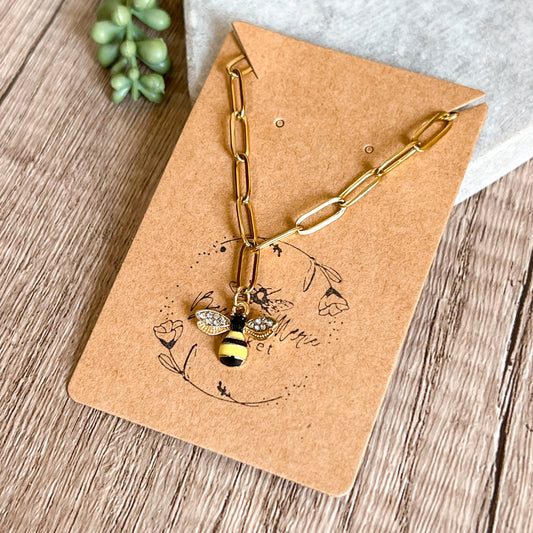Bee Linked Charm Necklace