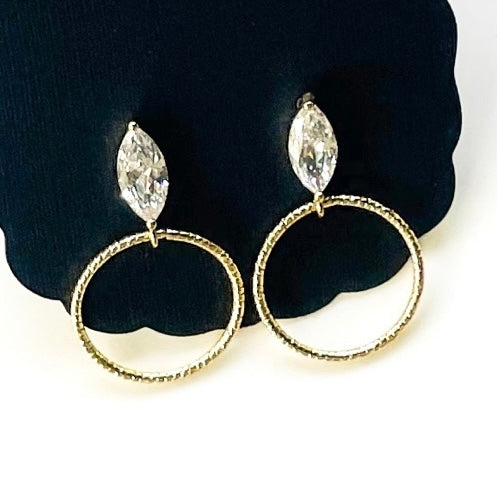 Chelsea Gold Diamond Hoops