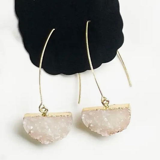White Crystal Half Moon Drops