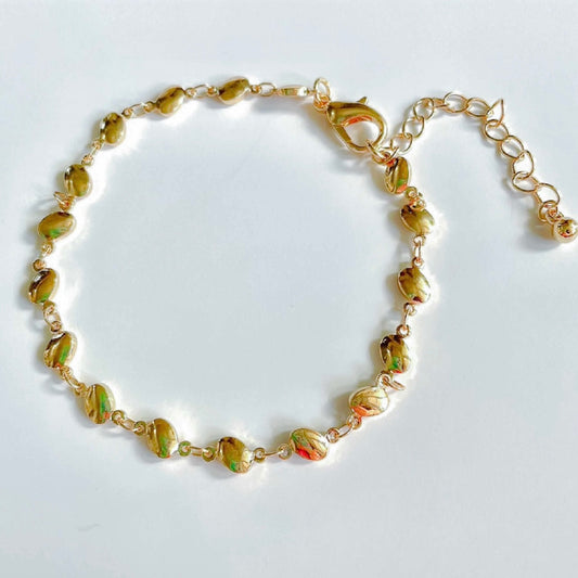 Lacy Gold Disc Chain Bracelet