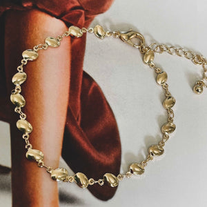 Lacy Gold Disc Chain Bracelet