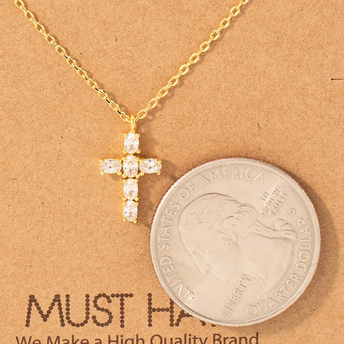 Rhinestone Cross Pendant Necklace