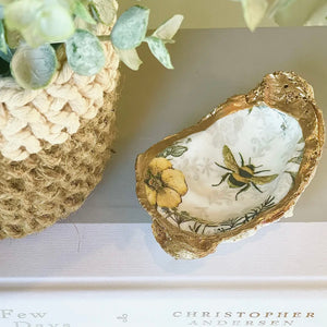 Bee and Wildflowers Oyster Trinket Dish