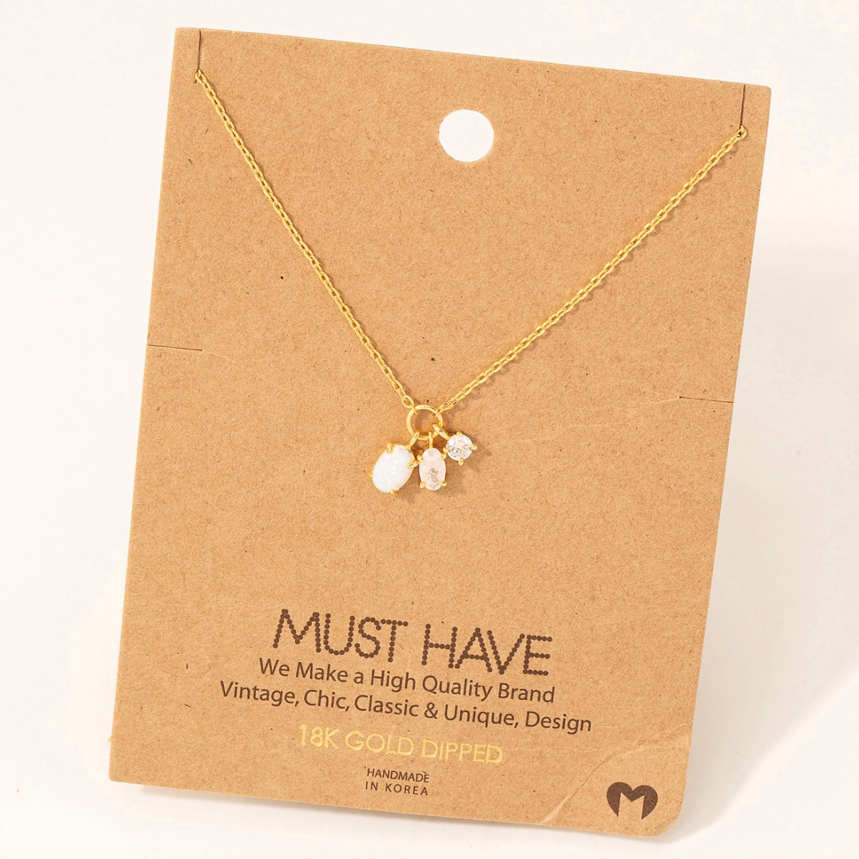 18K Gold Dipped Tammy Pendant Necklace