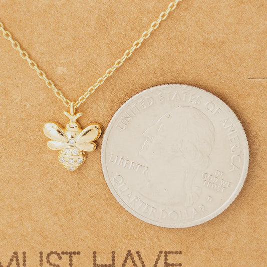 Dainty Gold Bee Necklace