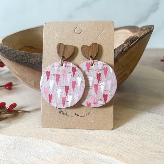 Haley Hearts Round Earrings