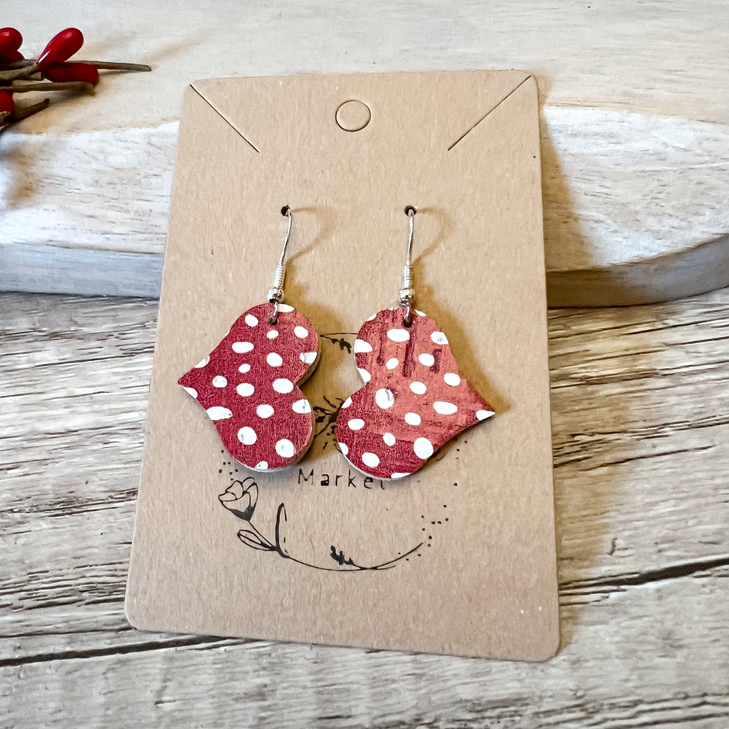 Chelsey Heart Love Polka Dot Earrings II