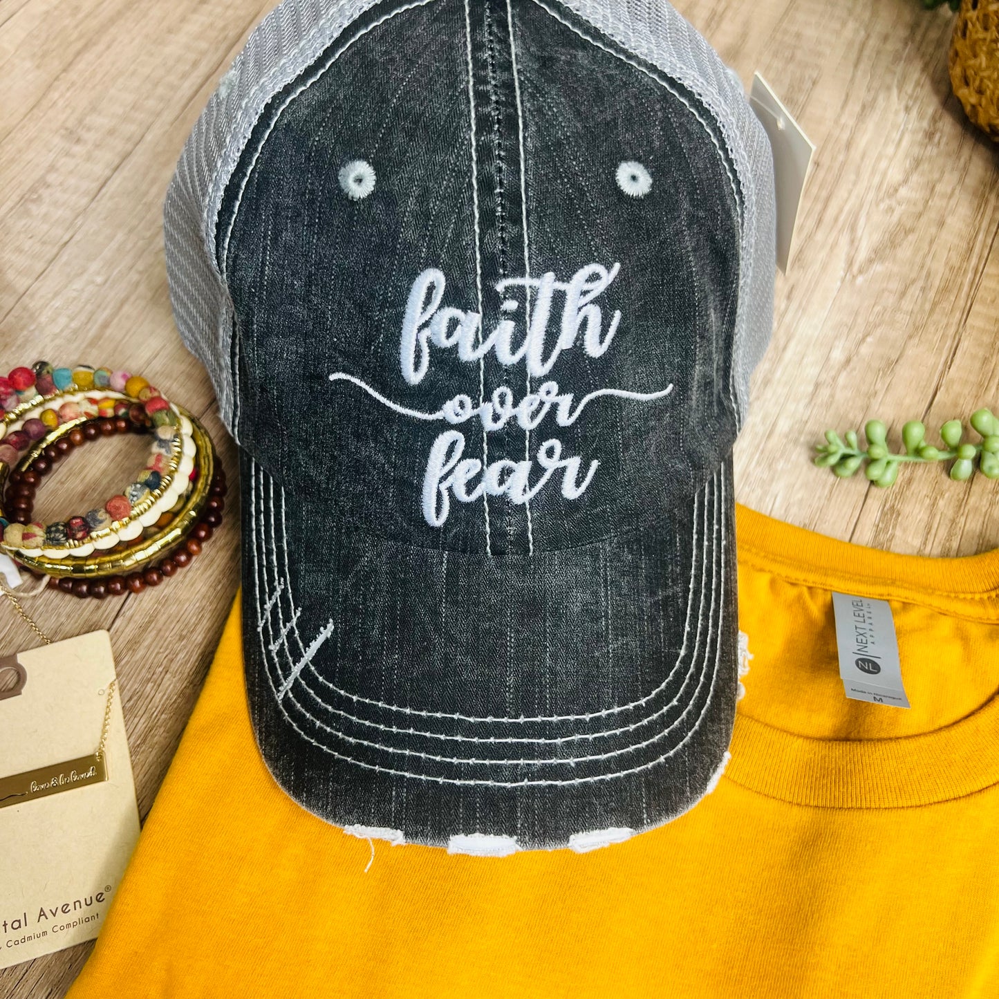 Faith over Fear Embroidered Hat