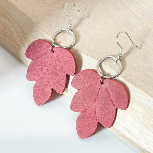 Jewel Tone Leather Earrings