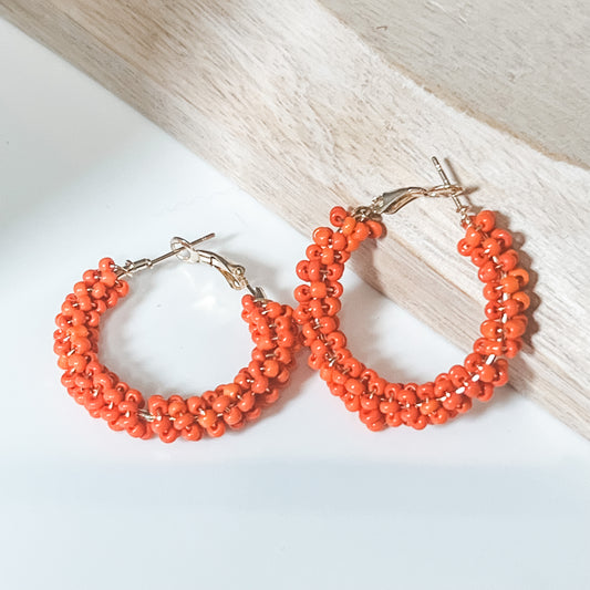 Orange Hoop Earrings
