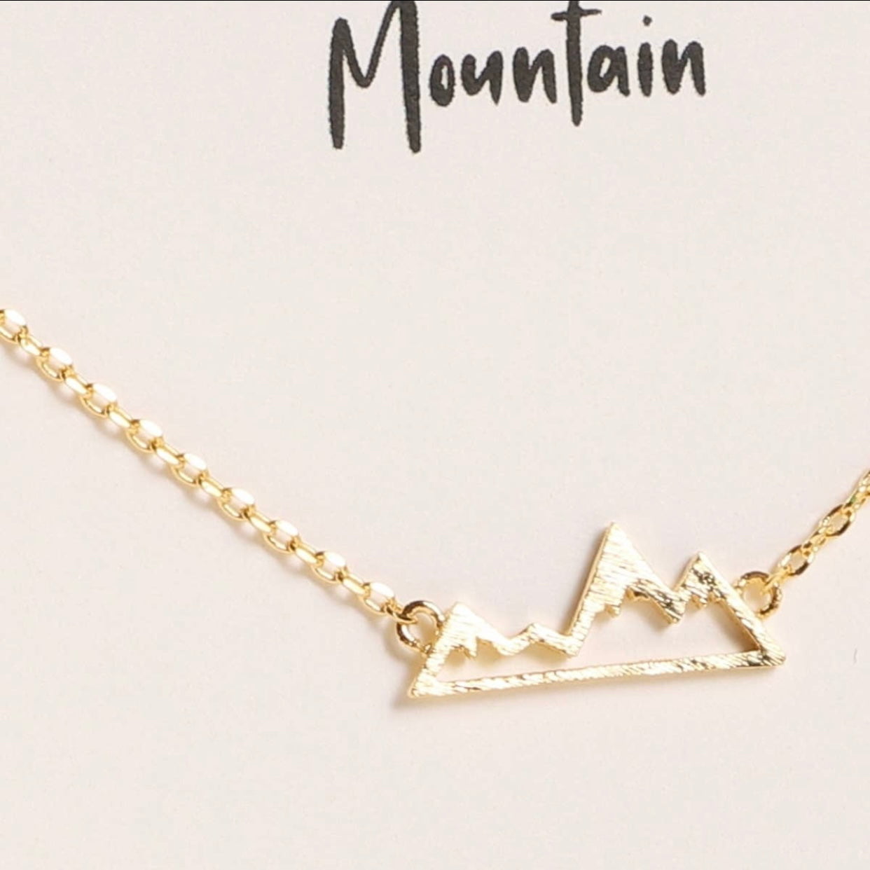 18K Gold & White Gold Dipped Mountain Charm Necklace