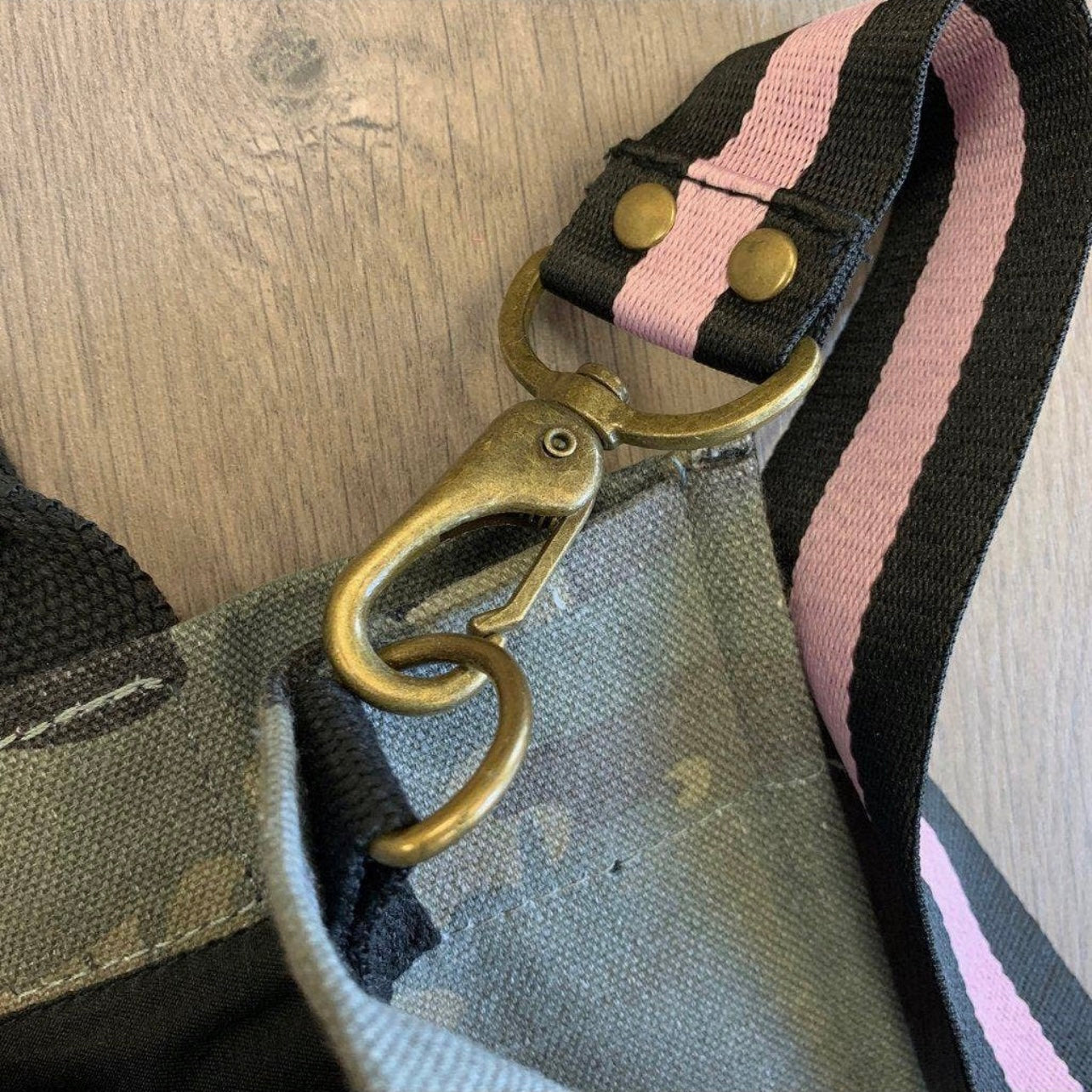 Pink Camo Canvas Crossbody Tote Bag