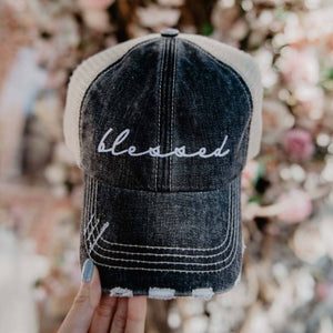 Blessed Script Embroidered Trucker Hat
