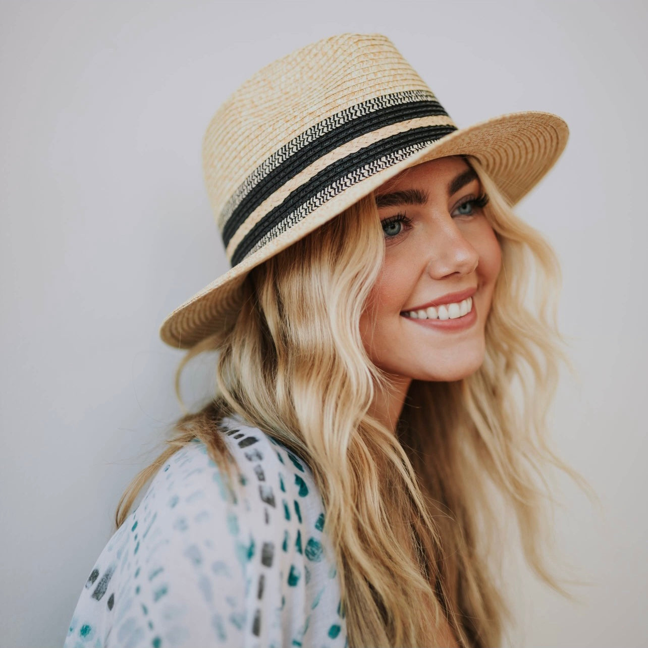 Charcoal Patterned Sun Hat
