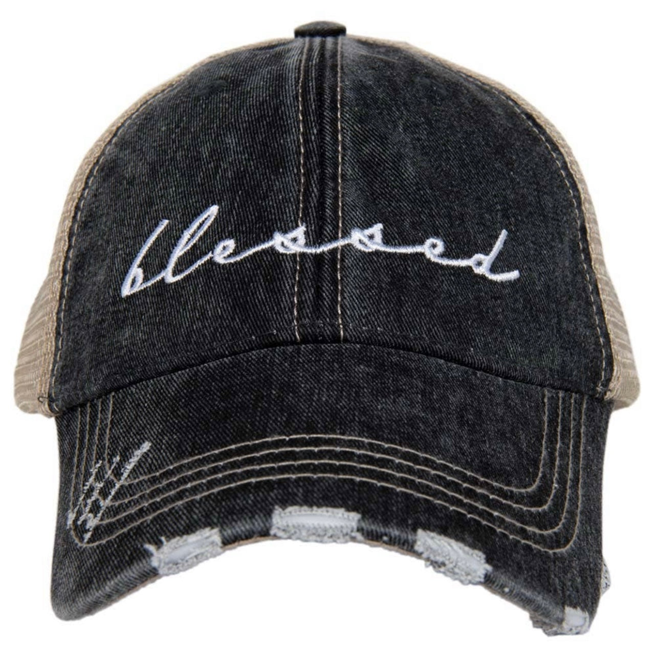 Blessed Script Embroidered Trucker Hat