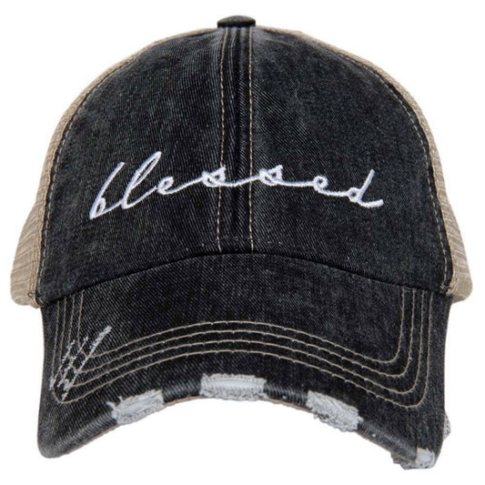Blessed Script Embroidered Trucker Hat