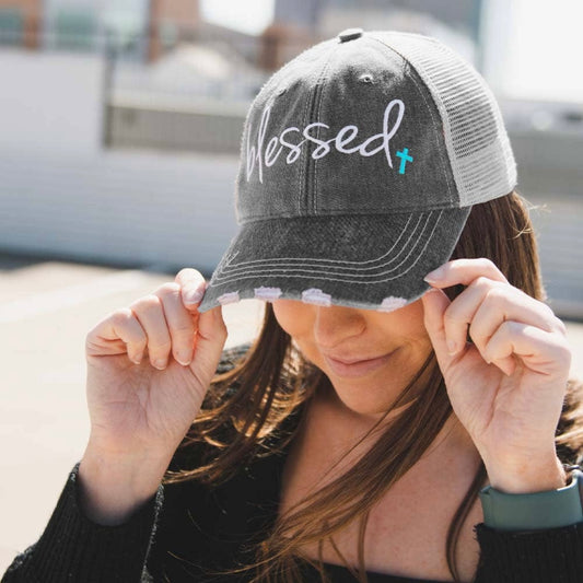 Blessed Cross Embroidered Hat