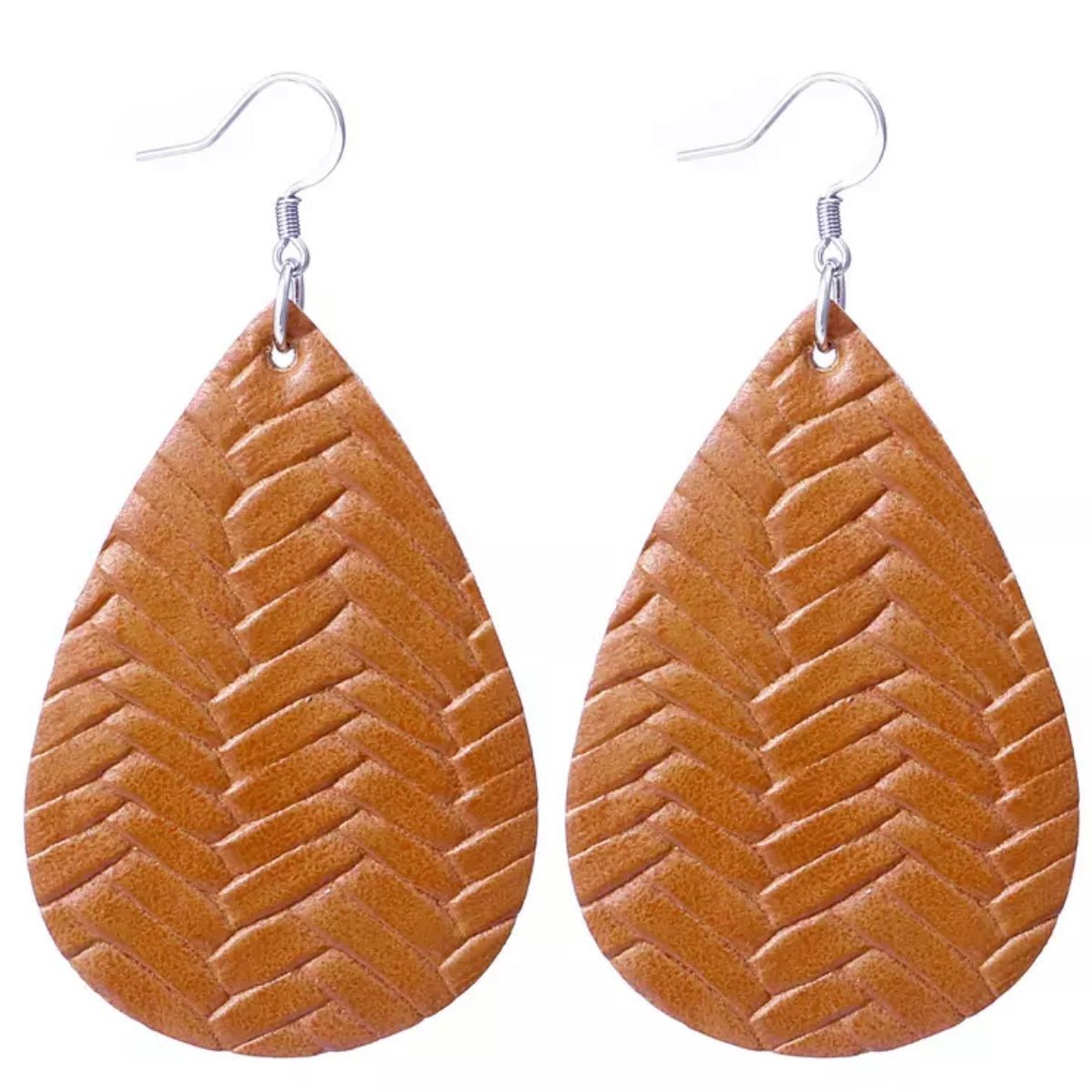 Tamara Teardrop Leather Statement Earrings