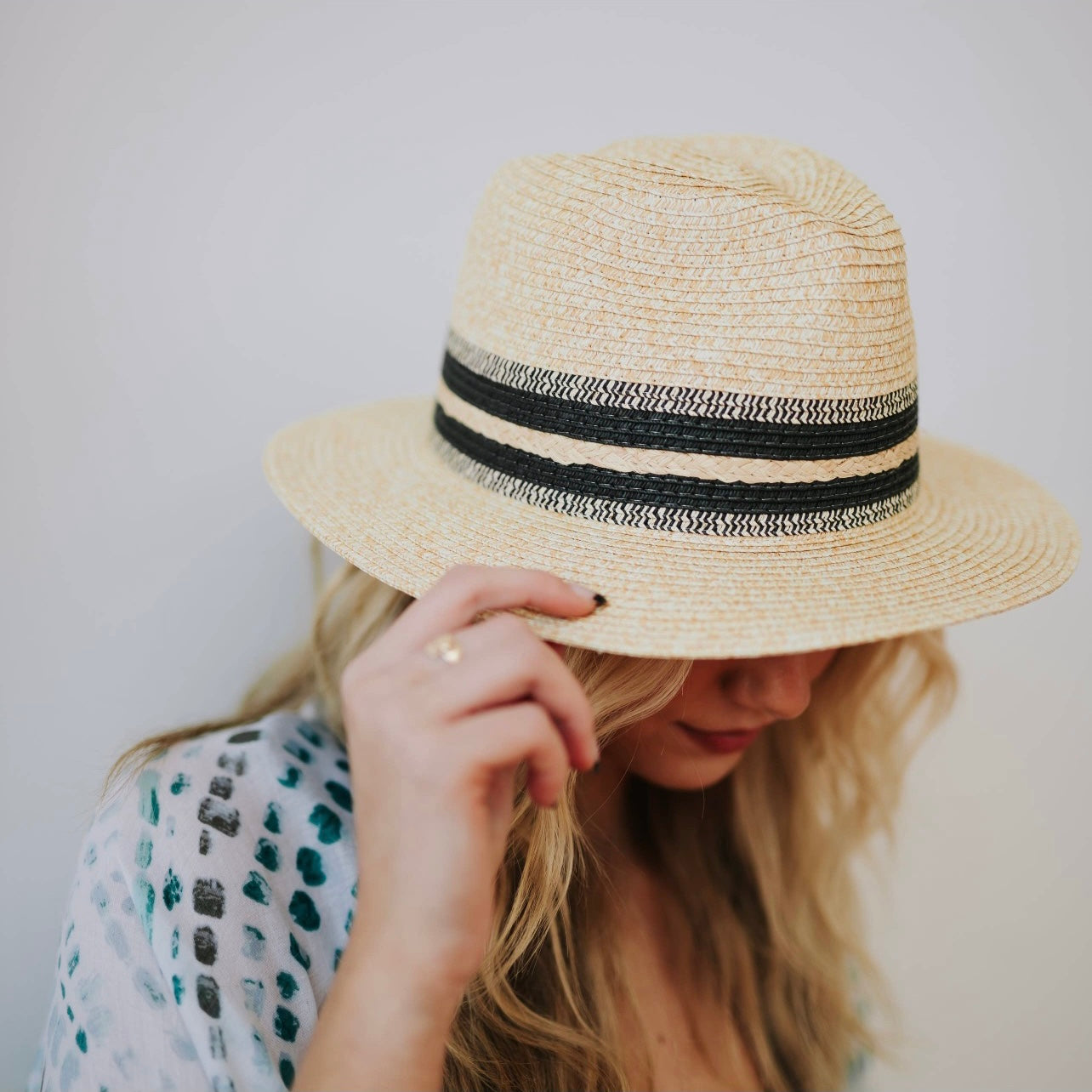 Charcoal Patterned Sun Hat