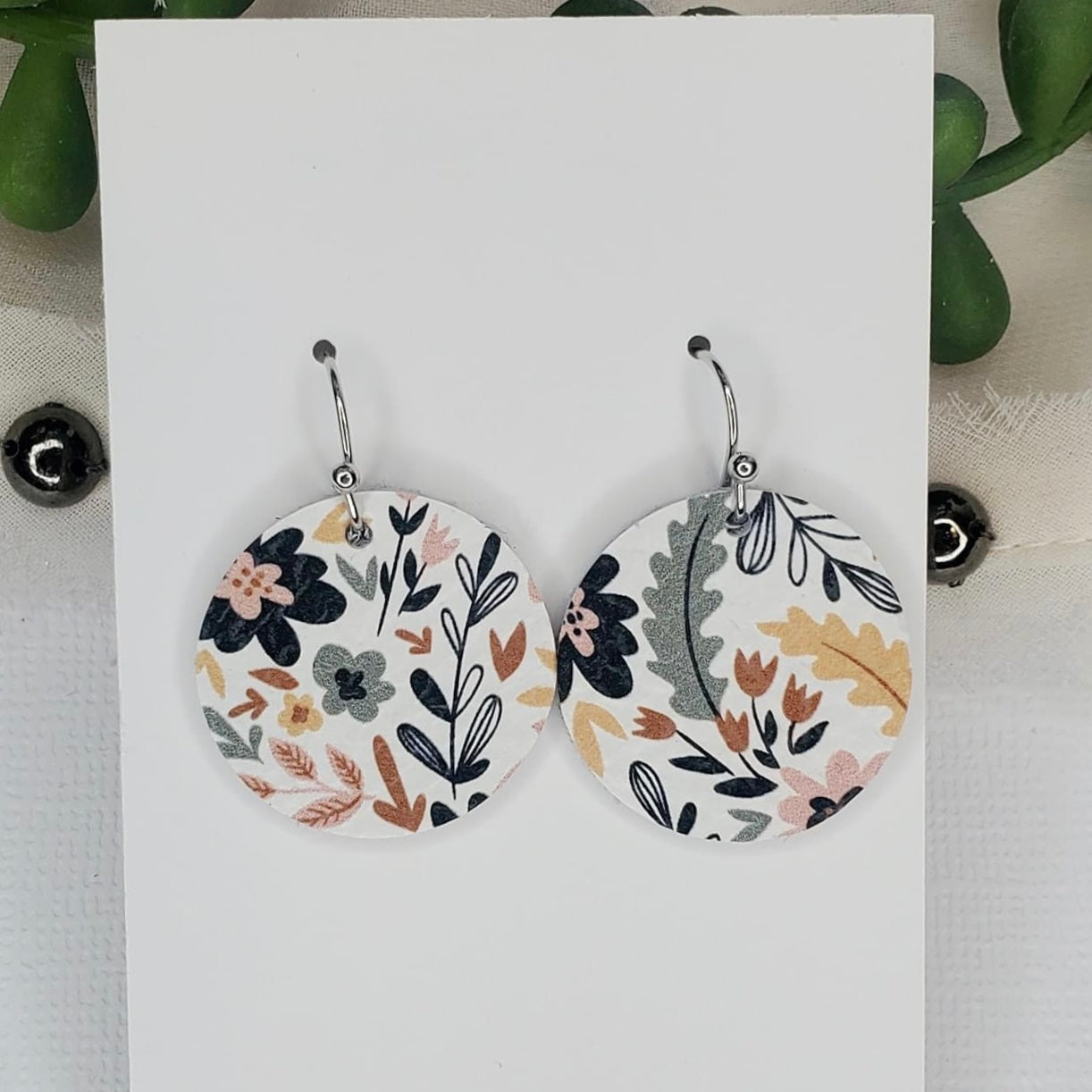 Leather Dot Earrings