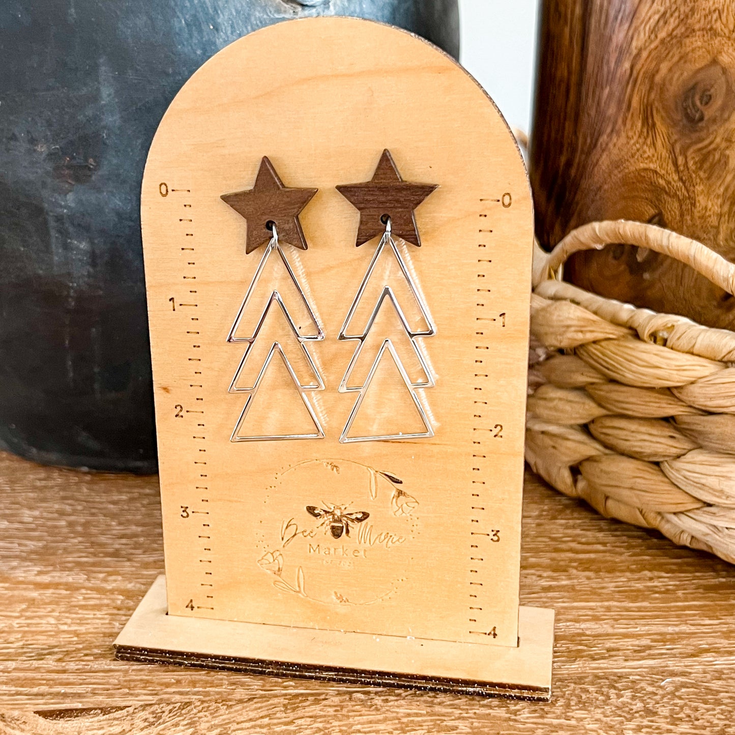 Silver Metal Christmas Tree Dangles