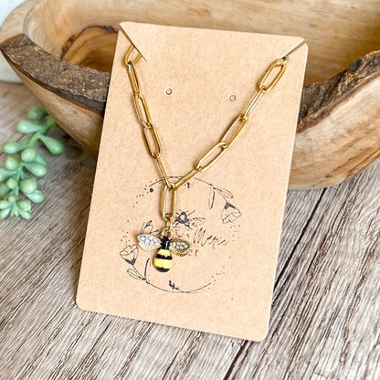 Bee Linked Charm Necklace