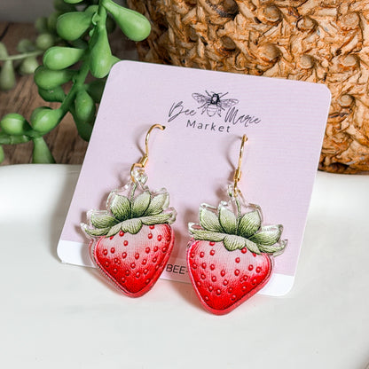 Strawberry Acrylic Earrings