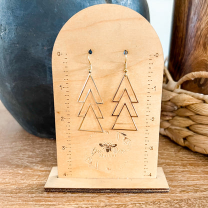 Gold Metal Christmas Tree Earrings