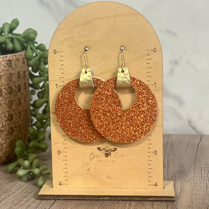 Fiery Spark Glitter Hoop Earrings