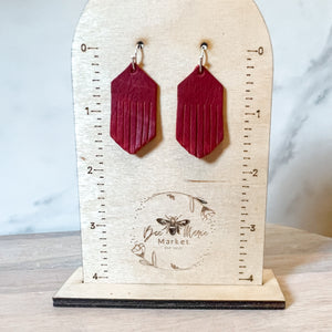 Deep Red Handmade Fringe Earrings