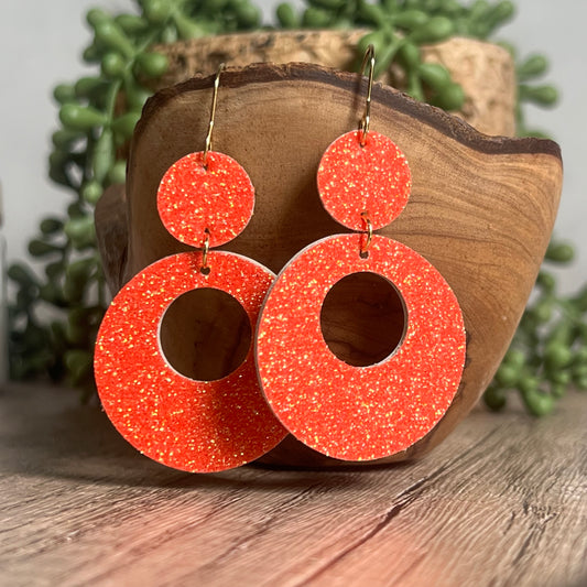Fiery Glow Glitter Hoops