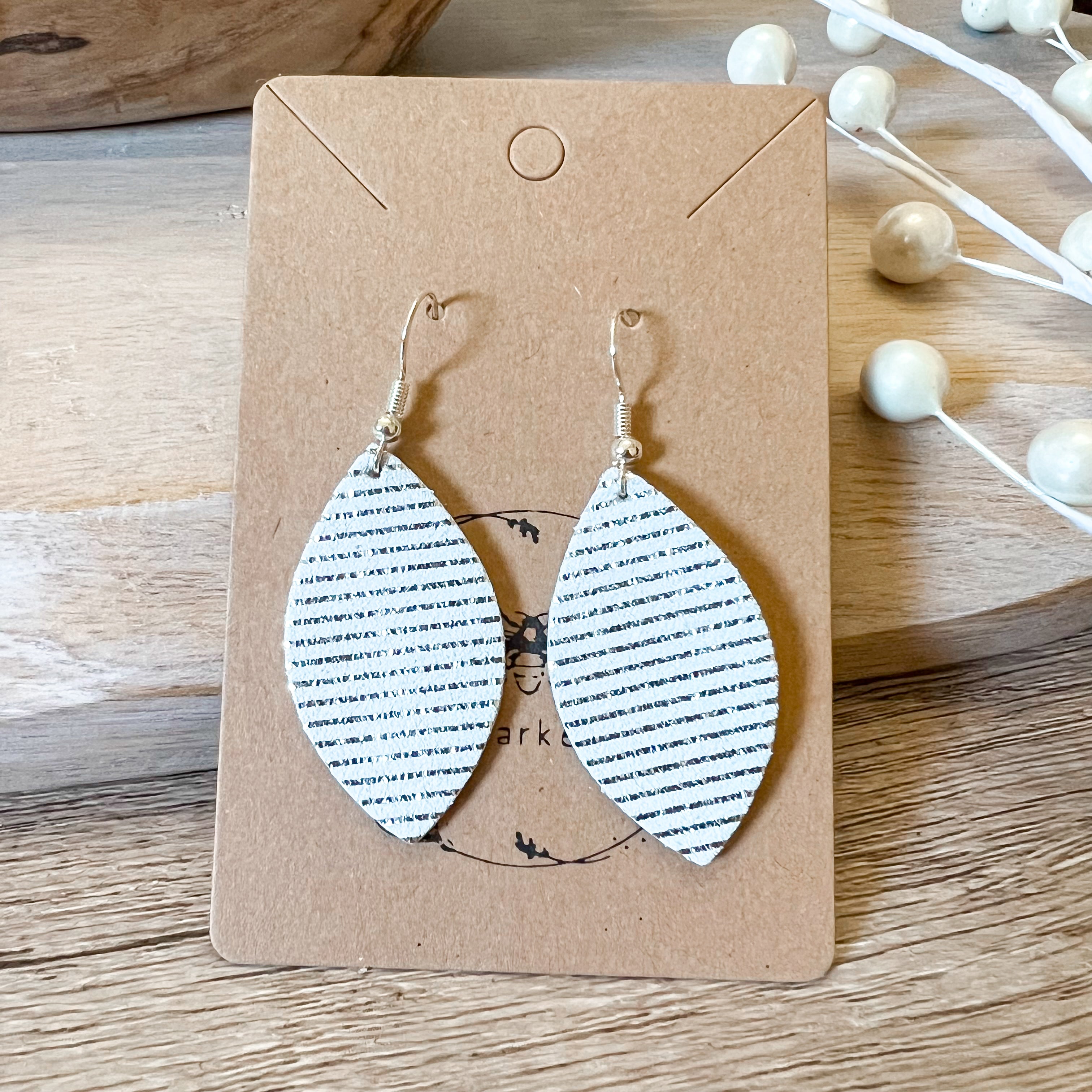 Silver Carol Leather Earrings